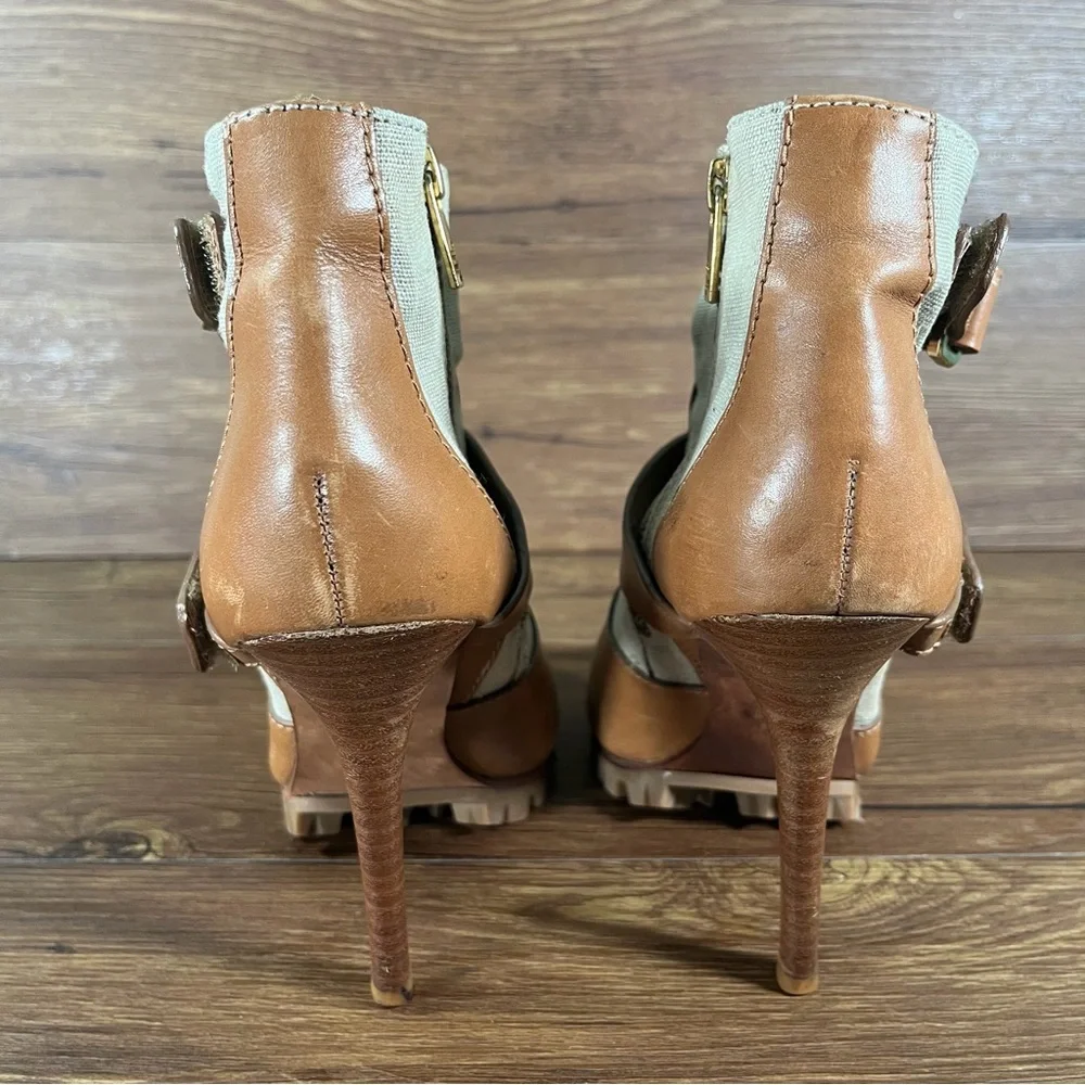 TORY‎ BURCH “Oren” Heels Peep Toe Shoes Women’s Size 7.5 Leather